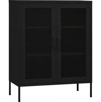 Komoda Ocelová skříňka s nastavitelnými nožičkami, černá, 80x35x101,5 cm