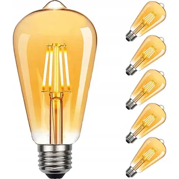 Žárovka 6x LED žárovka E27 Edison ST64 4W 470lm 2700K 360° FILAMENT LUMILED