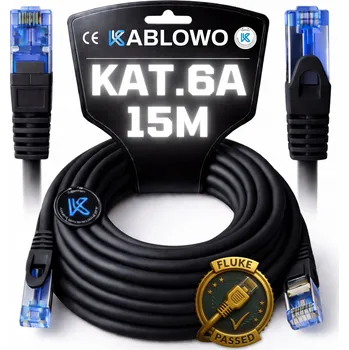 Síťový kabel LAN kabel síťový RJ45 CCA Ethernet CAT 6A S/FTP 15M LANBERG