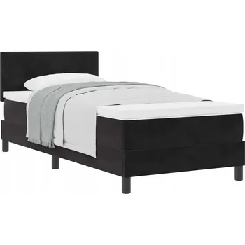 Postel Černá pružinová postel 193 x 90 x 88 cm s pěnovou matrací