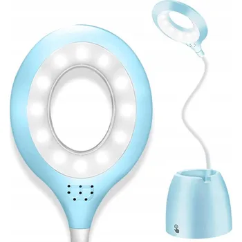 Lampička Stolní lampička modrá s úložným prostorem LED Noční Dotyková