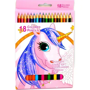 Pastelka Pastelky Školní Dřevěné na Kreslení a Vybarvování Sada Barev 18 Kusů