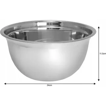 OCELOVÁ KUCHYŇSKÁ MÍSA NA MÍCHÁNÍ A PŘÍPRAVU POKRMŮ, ROBUSTNÍ, 24 CM