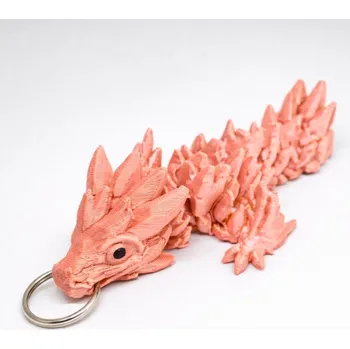 Figurka 3D mládě kříšťálového draka dvounohého přívěšek | Svíčkománie3D Barva: Lososová pastelová