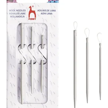 Nástroj na niť a příze Pony jehly na vlnu s velkým očkem 3 ks