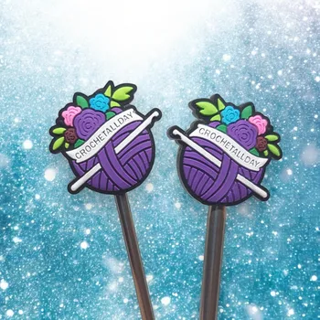 Nástroj na niť a příze Annie's Knit Zarážky na jehlice – crochet all day Barva: fialová