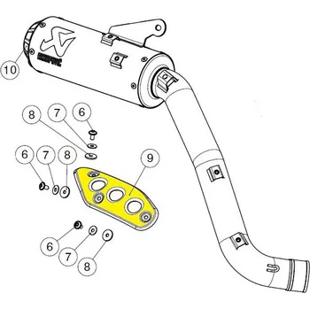 Auto-moto AKRAPOVIČ "tepelný štít z nerezové oceli XS"