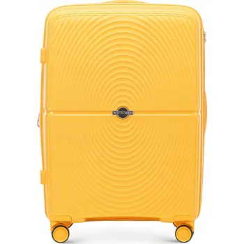 WITTCHEN střední kufr z polypropylenu se vzorem kruhů, žlutý