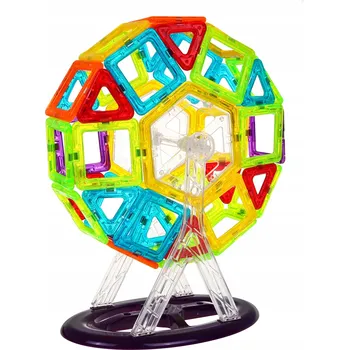 ostatní stavebnice VELKÁ SADA MAGNETICKÝCH STAVEBNICE VZDĚLÁVACÍ TVŮRČÍ HRAČKA 128 DÍLŮ PANELY