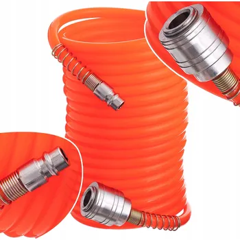 Příslušenství ke kompresoru SPIRÁLOVÁ PNEUMATICKÁ HADICE 10M 5X8MM HADICE KE KOMPRESORU RYCHLOSPOJKY