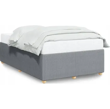 Postel Rám postele světle šedý 200 x 120 x 46 cm z polyesterové tkaniny