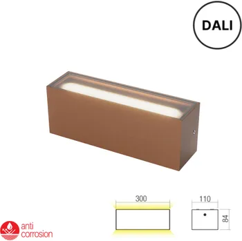 Venkovní osvětlení LED venkovní nástěnné svítidlo 2940 lm 2700K+3000K IP65 rezavě hnědá REDO LIMAS 91233-DALI