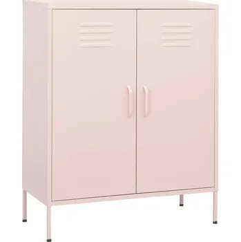 Komoda Růžová ocelová skříňka 80 x 35 x 101,5 cm s nastavitelnými policemi