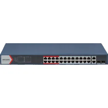 Switch Switch PoE spravovatelný 24+2 portů RJ45 + 2 SFP 1Gb/s 370W DS-3E1326P-EI
