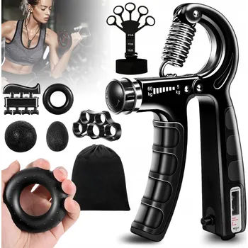 SADA 6x POSILOVAČ PRSTŮ A DLANÍ S POČÍTADLEM A NASTAVITELNÝM OPOREM 5-60KG