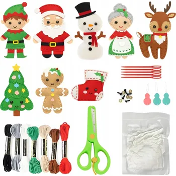 kreativní sada Vánoční sada pro šití z plsti pro děti 6+ 8 dílů Udělej si sám Vánoce