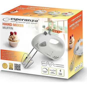 Ruční šlehač Esperanza Muffin 150 W bílý