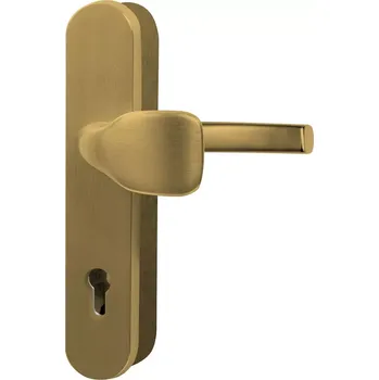 Dveřní kování Bezpečnostní kování RICHTER R.101.PZ.90.F4.TB2 klika-madlo bez překrytu vložky