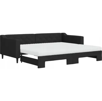 Pohovka Černá pohovka s funkcí spaní 223 x 100 x 67 cm, po rozložení 192,5 cm