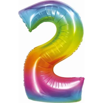 Balónek Fóliový balónek SMART ČÍSLICE 2 Duhový 76 cm GODAN