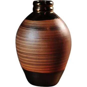 Váza Váza hnědá malá baculatá 15x15x21 cm