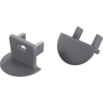 LED lišta Koncovka profil EC-PROFIL AXIN SILVER LACQUERED WITH HOLE (12-1555-00) GXLP1503 Greenlux