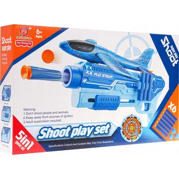 Dětská zbraň Hračka Ramiz Pistole s letadlovým vystřelovačem 5v1 modrá