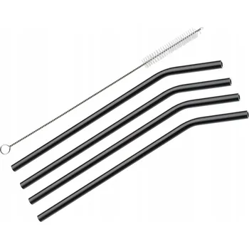 Skleněná brčka Cilio Vetro Nero 23 cm 4 kusy