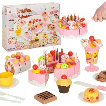 Obraz NAROZENINOVÝ DORT NA KRÁJENÍ DO KUCHYNĚ 75 DÍLŮ RŮŽOVÝ