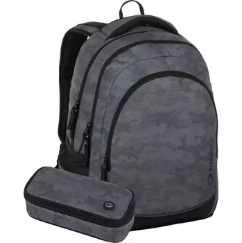 Školní batoh Bagmaster DIGITAL 26 A studentský set – maskáčový Černá 34 l 191829