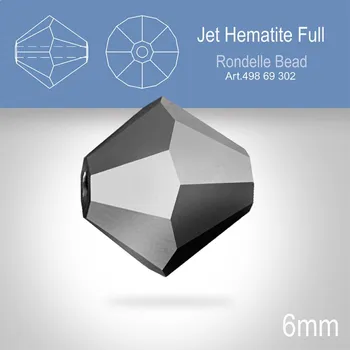 Dětské zboží PRECIOSA Bicone MC BEAD (sluníčko) velikost 6mm. Barva JET HEMATITE FULL. Balení 18ks .