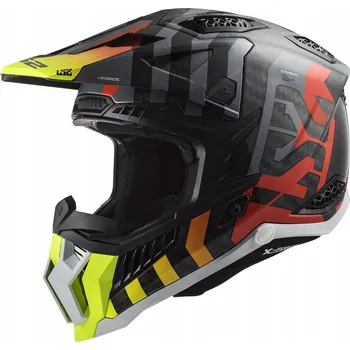 Helma na motorku Motocyklová přilba enduro LS2 MX703 C X-Force Barrier Yellow Red M