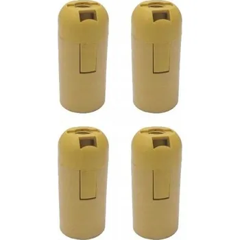 Objímka na žárovku Objímka E14 HLADKÁ, hladké tělo, patice pro žárovku, termoplast T210, HNĚDÁ