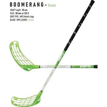 Florbalová hůl Florbalová hokejka MPS Boomerang Green Varianta: LEVÁ - levá ruka dole
