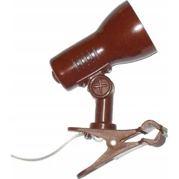 Lampička Lampička s klipem, klips na žabku, připevnitelná, reflektor R50, lampa E14, HNĚDÁ