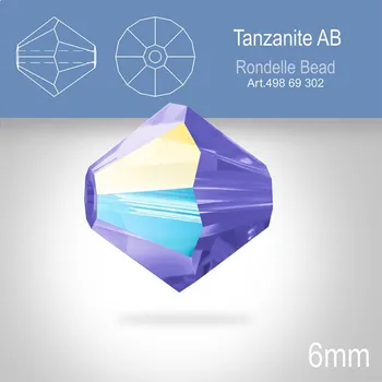 PRECIOSA Bicone MC BEAD (sluníčko) velikost 6mm. Barva Tanzanite Aurore Boreale. Balení 18ks .