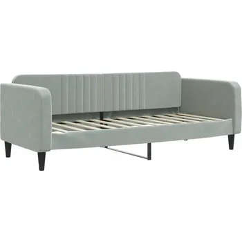 Pohovka Světle šedá rozkládací pohovka 223 x 90 x 75 cm, sametová