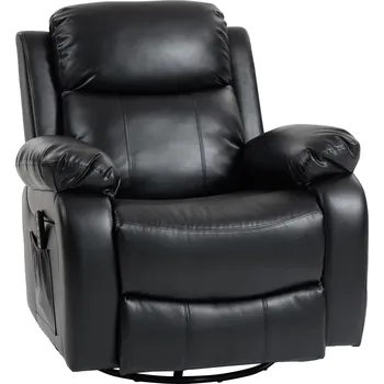 Masáž Masážní křeslo HOMCOM s 8 vibračními hlavicemi, polohovacím polohováním, nastavitelným opěradlem + opěrkou nohou, černé