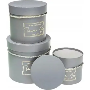 Úložný box Dekorativní krabice Flower Box šedé 3 ks