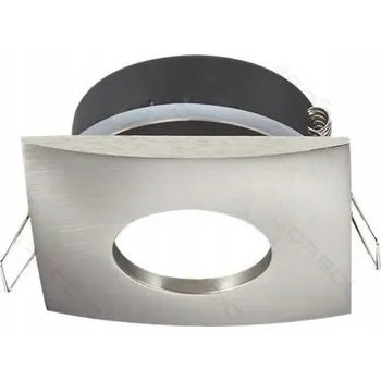 Halogenové očko stropní svítidlo čtverec HERMETICKÉ stříbrná saténová broušená