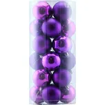 Plastové koule, prům. 8 cm, fialové, 12x lesklá, 12x matná