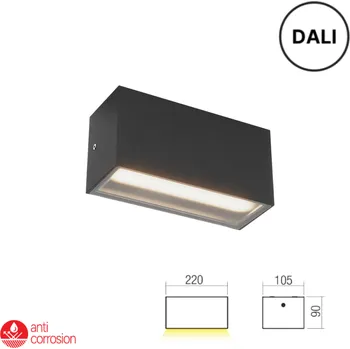 Venkovní osvětlení LED venkovní nástěnné svítidlo 852 lm 2700K+3000K IP65 černá REDO LIMAS 91222-DALI