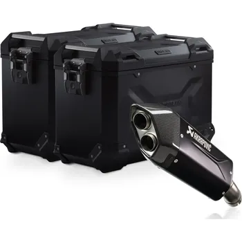 Pouzdro na brýle SW MOTECH TRAX ADV aluminium case system + Akrapovic Black. 45/45 l. BMW R 1300 GS (23-)