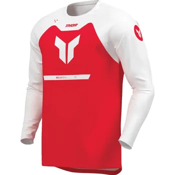 cyklistický dres THOR dres RIDEMODE Menace dětský red/white - 2XS