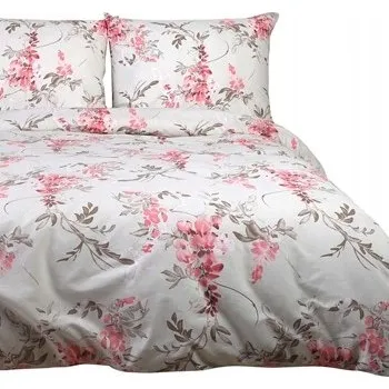 Povlečení Povlečení bavlněné 180x200 BAVLNA 100% ženský rostlinný vzor s růžovými květy