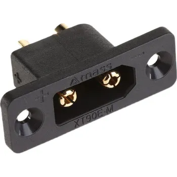 Elektrický konektor Amass XT90E konektor do panelu, černý koncovka Samice