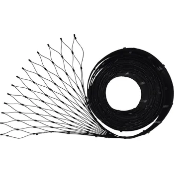 Pletivo nerezová lanková síť, oko 60 x 104 mm, tl. 2 mm, AISI 304 - lanková výplň 0,8 m x 5 m (š x d), průměr lanka 2 mm, barva ČERNÁ, délka sítě v nerozloženém stavu 5,85 m