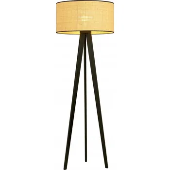 Stojací lampa Emibig ASTON LP1 RATTAN Stojací lampa do obýváku Ocel lakovaná stínidlo Černá