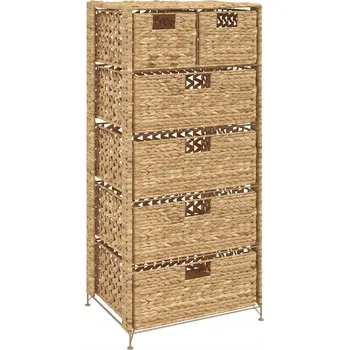 Komoda Skříňka se 6 zásuvkami Hyacint Vodní/Kov 47x37x100cm Hnědá