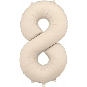 Balónek Fóliový balónek světle béžový ČÍSLICE 8, 86 cm, dekorace, ozdoba, narozeniny, béžový